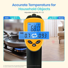 Etekcity Infrared Thermometer Laser Temperature Gun 774, Digital Black Yellow