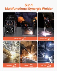 Pro MIG Welder 250A Pluse Mig Welding Machine 5-in-1 Synergic Welder Machine