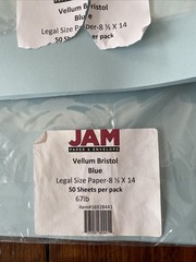 2x JAM Paper Legal Size Bristol Blue 67lb 8.5″ x 14″ 50 sheets in each pack