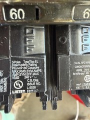 (3) Siemens B360 60 Amp 3 Pole Circuit Breaker 240 Volt HACR Bolt On Panel Board