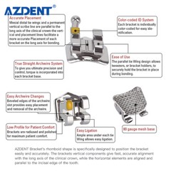 U46913 AZDENT Dental Orthodontic Arch WiresBrackets Braces Mini RothMBT G1N