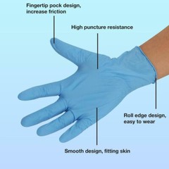 Nitrile Blue Disposable Exam/Medical Cleaning Gloves Powder Latex Free, USA