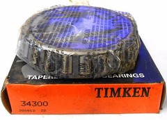 TIMKEN TAPERED ROLLER BEARING CONE 34300, 3.0000″ ID, 0.9060″ WIDTH