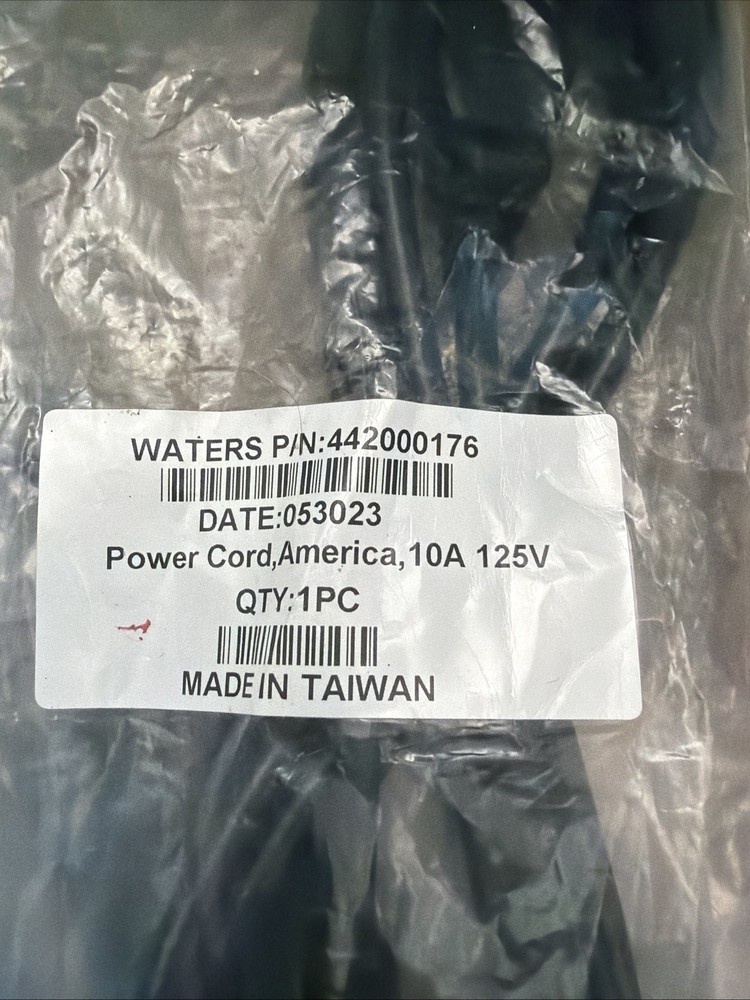 Lot Of 5 Waters UPLC Power Cord USA, 10A/125V, 2.5m, NEMA 5-1.