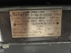 246307 Used; Emod SM80L/4BN AC Motor; 1.15HP; 220/440V; 1680RPM; 3PH; 60Hz