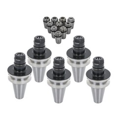 5PC BT40 ER16 PRECISION COLLET CHUCK 20000 RPM AND 10PC ER16 COLLETS NEW