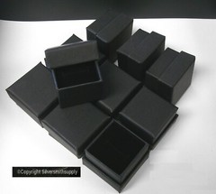Ring Box jewelry displays 10 Matte Black 2″ cardboard ring gift boxes JD041
