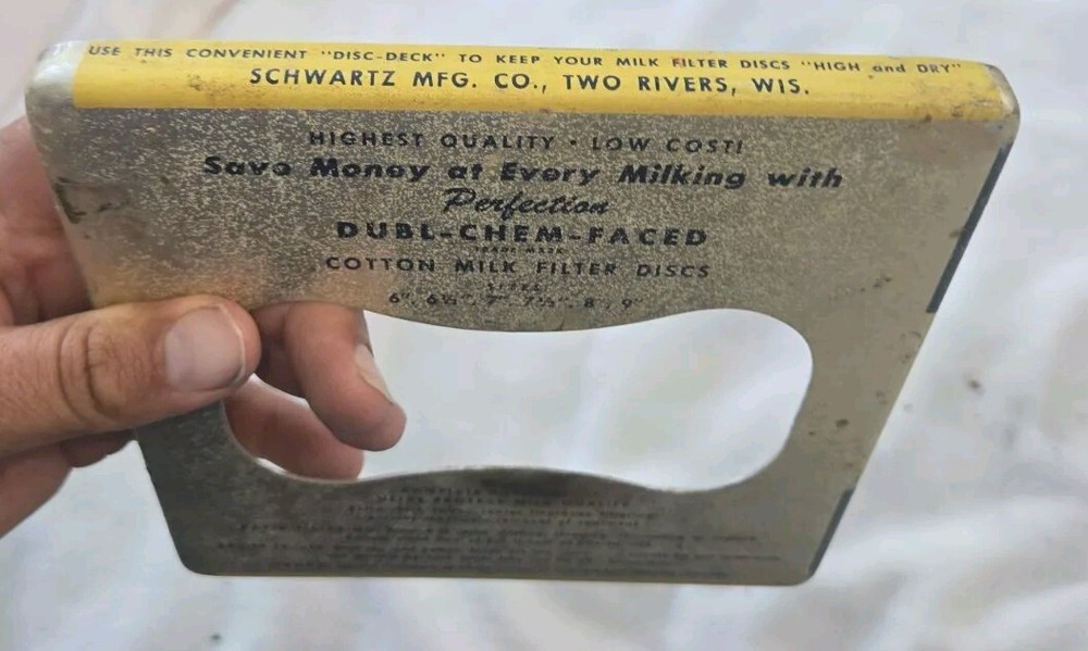 Milk Filter Discs Face Cover Perfection Dubl Chem Faced Metal Cover Schwartz Mfg
