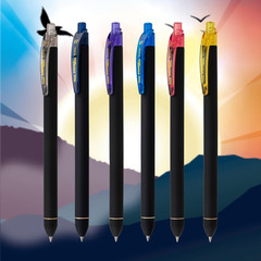Energel Kuro Shades of Dawn, Retractable Liquid Gel Pen, Assorted Ink Colors, 6P