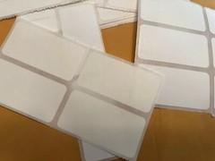 100 pieces Adhesive blank white scrap labels, 2″x1″ synthetic material 