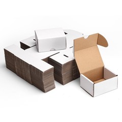 4x3x2 White Shipping Boxes Set of 50, Corrugated Cardboard Mailer Boxes for P…