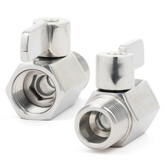 U.S. Solid 2pcs 304 Stainless Steel Mini Ball Valve 1/2 in FNPT x 1/2 in MNPT