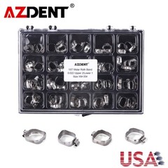 Bandas ortodónticas dentales con tubo bucal metálico Roth 022 1st molar 16#-35