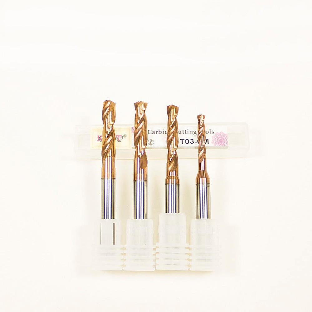 KLOT HRC65 TiCN Coated Solid Carbide 3D Fast Drill Bit 2mm-6mm Twist 2-Flute