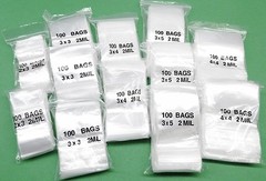 Reclosable Bags Assortment 1200 Clear 2mil Bags 5 Sizes 2×3 3×3 3×4 3×5 4×4