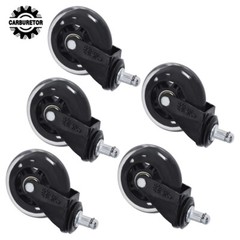 5 PCS 3 INCH Heavy Duty Office Chair Caster Rubber Swivel Wheels Replacement Set