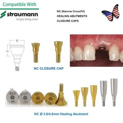 US NC Healing Abutment & Closure Cap Fits Straumann CrossFit BLT Ø3.3 5pcs/set