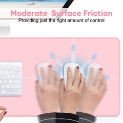 GIRPKPAD Pink Large Mouse Pad with Superior 31.5 x 11.8 x 0.3 inches,