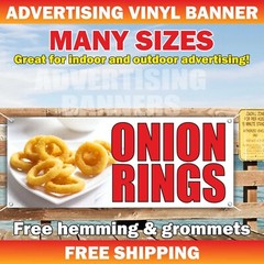 ONION RINGS Advertising Banner Vinyl Sign deep fried crispy ring French fries