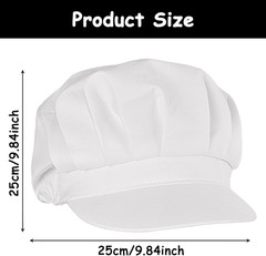 Chef Hat Adult Adjustable Elastic Baker Kitchen Cooking Cap, White, Women