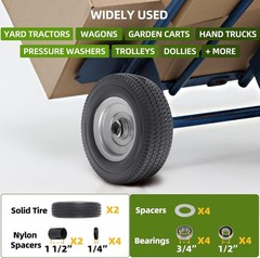 Durable 10-Inch Solid Rubber Tire & Wheel Set – Ideal for Hand Trucks & Carts