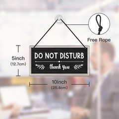 Grey Welcome Please Knock Office Door Signs PVC Do Not Disturb Hanger Plaque
