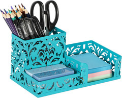 Desk Organizer with 3 Compartment for Pencil Sticky Note Holder and Office Acces