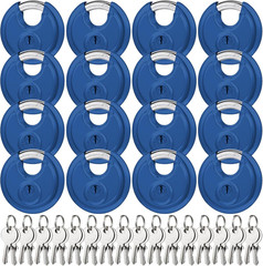 16 Pack Padlocks Keyed Alike, Stainless Steel 2-3/4 Wide, 3/8 Shackle Disc Locks