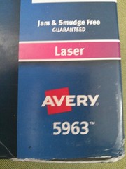 Genuine Avery 5963 Labels for Laser Printer 2″x4″ White: 100 Labels (10 sheets)