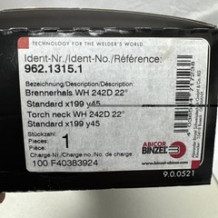 Abicor Binzel Swan Neck Torch 962.1315.1 Germany Wh 242d 22°