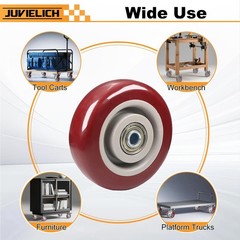 Universal Fit 2Pcs 3-Inch PU Caster Wheels – Ideal for Trolleys and Workbenches