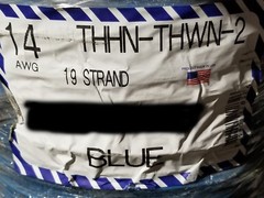Alan #14awg 19 Stranded THHN/THWN-2/MTW Building Wire Blue /100ft