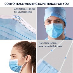 100 Pack Medical Disposable Face Masks for Protection, ASTM Level 2, 3 Layers…