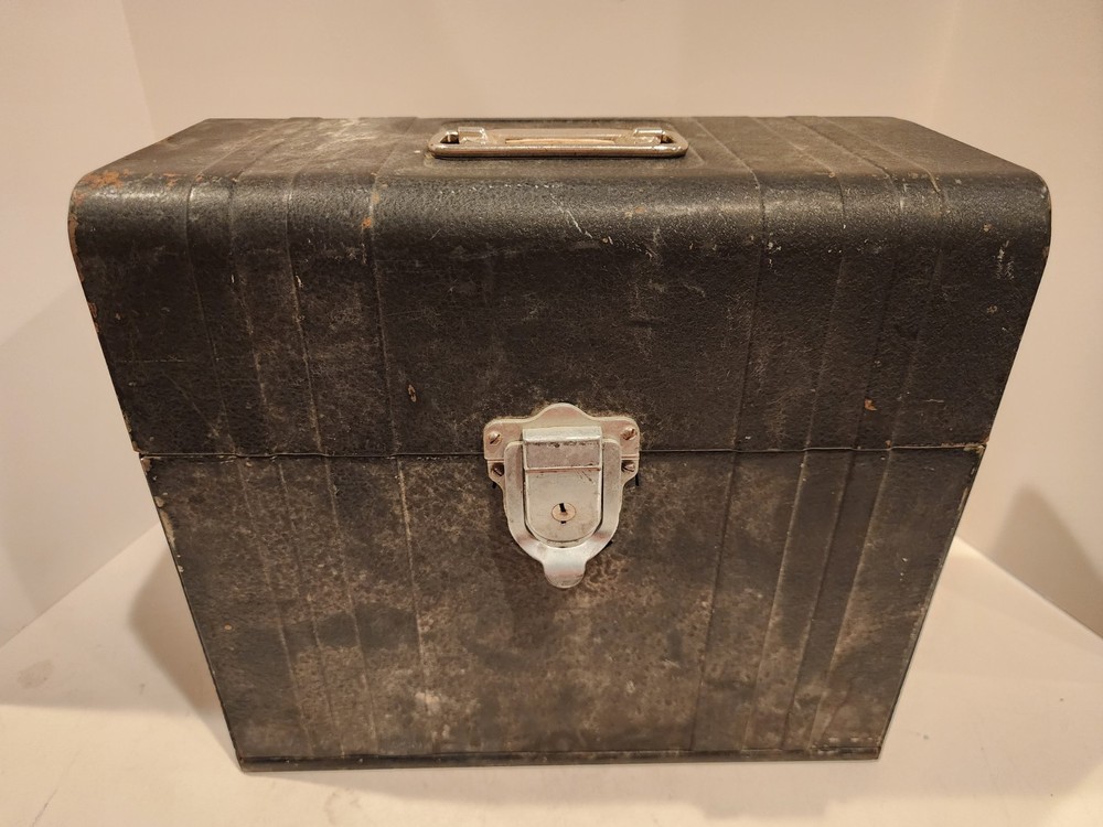 Vintage Porta Metal File Chest Union Steel Chest Corp Black/Green No 1012 No Key