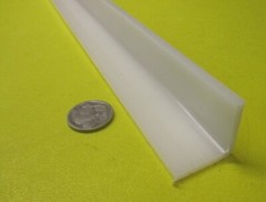 UHMW White 90 Degree Angle, 1/8″ Wall Thickness x 1.00″ Arm Widths x 24″ Long