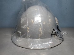 Acerpal Updated Vented Full Brim Hard Hat in Light Grey Carbon Fiber Gloss New
