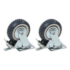 4 Pcs 6 Inch Swivel Caster Wheels Heavy Duty Inclined Fixed Wheel With Brake