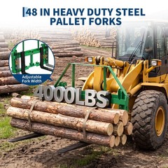 4000LBS Pallet Fork Frame & 48″ Fork Blades for JD Tractors 2inch Hitch Receiver