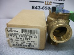 APOLLO 3/4″ M X 3/4″ F SAFETY RELIEF VALVE 10-407-05 30PSI NIB