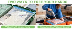 15 Pack Vacuum Seal Bags for Clothing Travel with -60000Pa USB Pump, Save 80% of