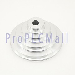OD 130mm, 4 Step Pulley 16mm Bore for 1/2″ = 12.7mm Belt width – Cast Aluminum