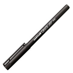 60040 uni-ball Onyx Stick Roller Ball Pen, Black Ink, Micro 0.5mm, Box of 12