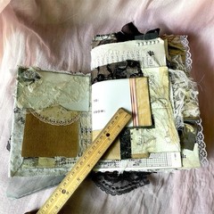 Handmade Authentic Vintage Junk Journal Book 90 Pgs Layered Lace Pockets Diary