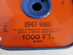 Belden 8947-1000 18 AWG Stranded Hook-Up Wire 1000 Ft Serve Braid Lacquered USA