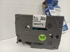 Brother TZe-211 6mm (~1/4in) White Laminated Label Tape
