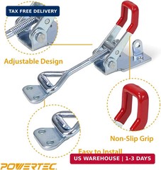 POWERTEC 4PK Toggle Clamp, 400 lbs Holding Capacity, 4002 Adjustable Pull Action