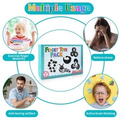 Fidget Toys Adults Pack, 5PC Sensory Set Easter Normal, Black & White