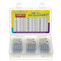 5W Carbon Film Resistor Assortment Kit – 1 Ohm to 1M Ohm, 25 Values, 5% Toleranc