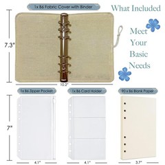 A6 Binder, Refillable Notebook, 6 Ring Binder, Small Journal 5″x7″, B6 Sketch…