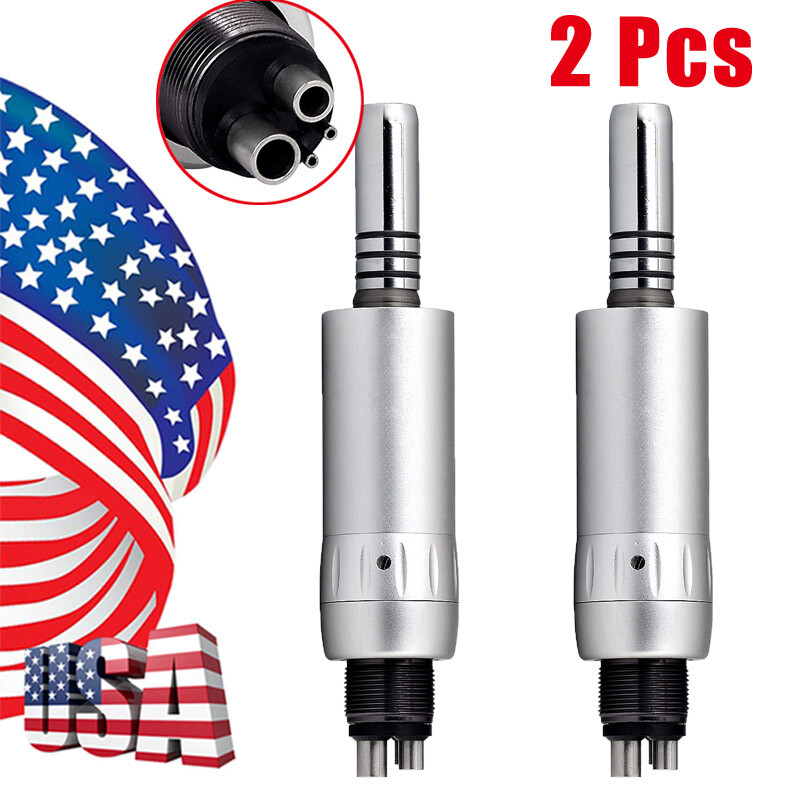 2pcs Inner Water Spray Dental Slow Low Speed Handpiece E-Type Air Motor 4 Hole